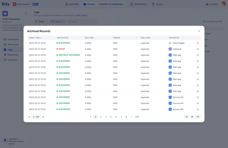 Workflow Logs