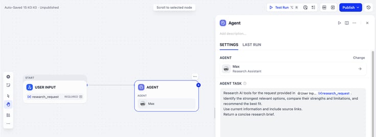 Agent Task in Workflow