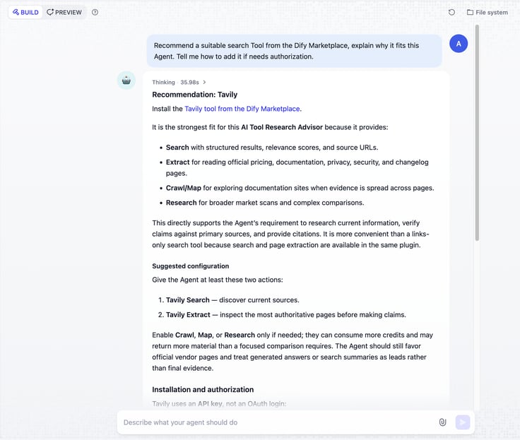 Ask in Build Mode